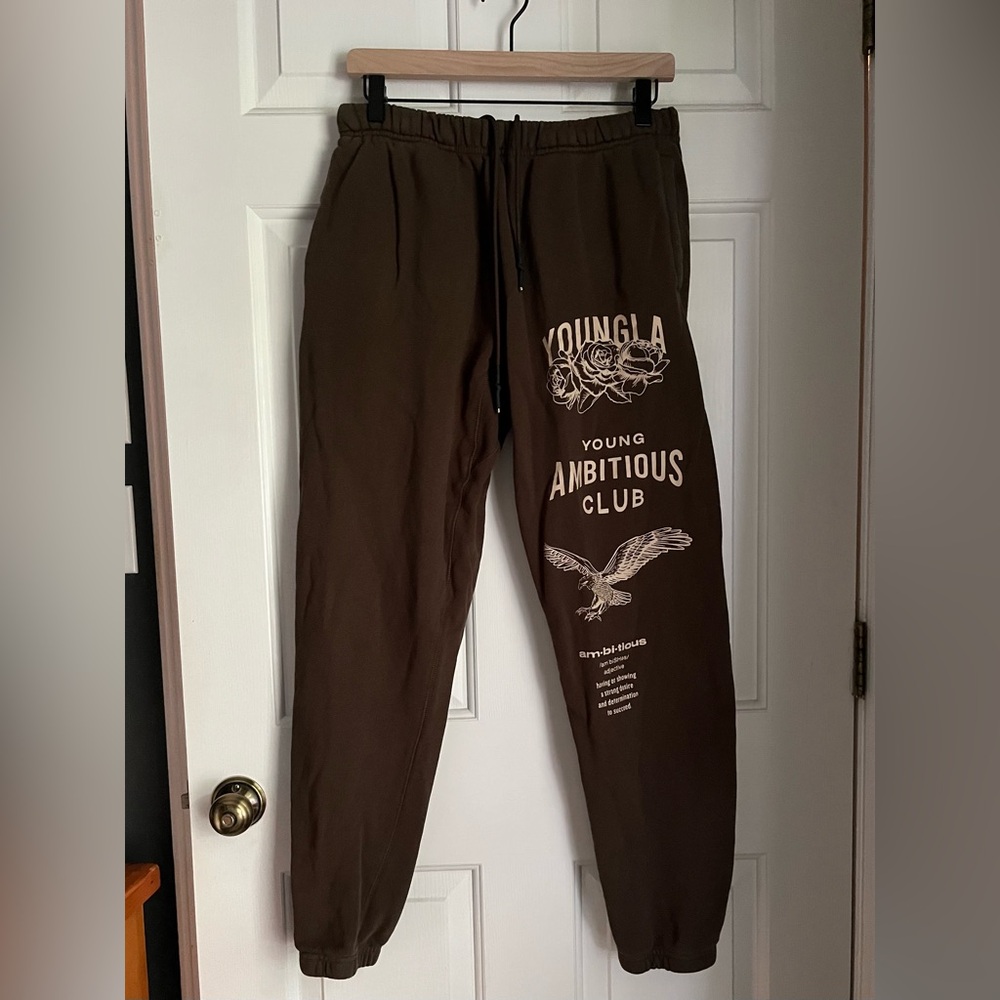 YoungLa Pants Mens Medium Brown 233 The Immortal Joggers Ambitious Sweatpants